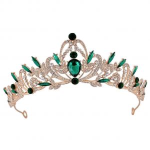 &Eacute;l&eacute;gante Coiffe De Mari&eacute;e En Alliage De Zinc Strass Bandeau, Vintage De Mariage Accessoire De Cheveux Pour Les Filles, Le Vert, 1 Pi&egrave;ce - Neuf