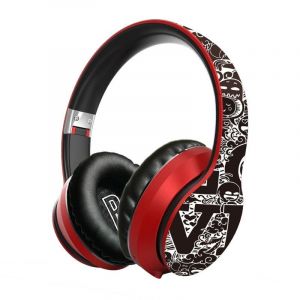 Casque Audio Bluetooth Sans Fil Design Graffiti Autonomie Longue Compatible Tous Rouge YONIS - Neuf