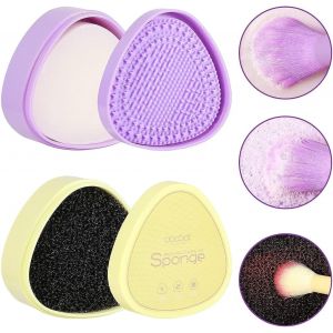Docolor Nettoyeur Pinceau Maquillage, Nettoyant À L'huile De Noix De Coco Solide, Éponge De Retrait De Couleur Et Tapis De Nettoyage Pour Pinceaux - Neuf