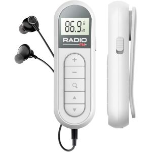 DTUB-Mini Radio Transistor Fm/Fm,Récepteur Radio Fm Portable,Avec Dsp,Écran Lcd Et Casque,Rechargeable 300 Mah,Portable,Radio De Poche,Pour La Marche Et Les Voyages,Blanche - Neuf