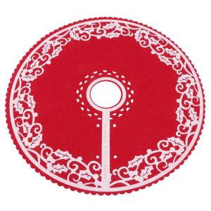 Jupe de sapin rouge tricot&eacute;e, jupe de sapin rouge, tapis de jupe de sapin, d&eacute;coration de No&euml;l, jupes de sapin de No&euml;l - Neuf