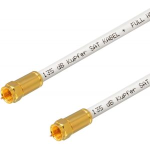 Câble d'antenne satellite en cuivre pur satellite 5 voies blindé max 135 dB Câble de raccordement RG6 coaxial avec connecteurs de compression Vergoldet Câble coaxial HDTV 3D UHD Ultra 4K 2m - Neuf