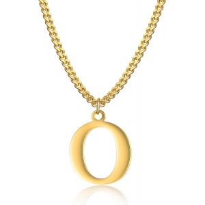 Kal-Collier Initial Plaqué Or 14 Carats - Collier Pendentif Lettre Chaîne Cubaine En Or Pour Hommes Et Femmes Collier Pendentif Lettre En Or Exquis - Neuf