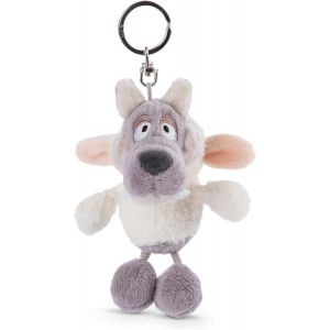 KAL-Ulvy Clés Loup Capuche Douillette De 10 Cm-Pendentif Cordon, Trousseau Et Porte Clef Doudous Peluches Animaux Pour Filles Et Garçons, 47086, Gris/Blanc - Neuf