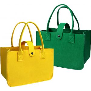 Tianyi-Lot De 2 Feutre Sac Shopper, Sacs De Courses En Feutre Sac De Rangement Multifonctionnel Sac Fourre-Tout Sac &Agrave; Bois De Chauffage, Pour Shopping, Pique-Nique, Voyage, Plage - Neuf