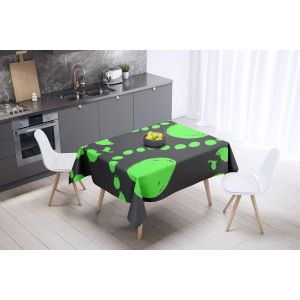 Sjzg-, Anti-Moisissure, S&eacute;chage Rapide, R&eacute;sistant Aux Taches, Lavable En Machine, 100% Polyester Nappe De Table, Fum&eacute;e Verte N&eacute;on, 140 X 140 Cm - Con&ccedil;u Et Fabriqu&eacute; En Turquie - Neuf