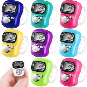 9 Pcs Compteur De Doigts Compteur Électronique Rangée Anneau De Doigts Chiffre Marqueur Compteur Lcd Compteur (Rouge/Violet/Blanc/Rose/Vert Clair/Bleu/Marine/Bleu Ciel/Orange) - Neuf