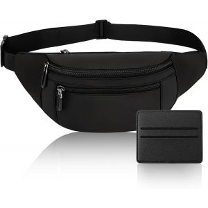 CAUC-Sacoche Banane Homme Sac Banane Homme Femme Sacs Banane Dames Ville De S&eacute;curit&eacute; Sacoche Homme Banane Sacs Bananes De Randonn&eacute;e Banane Sac avec Poches &Agrave; 3 Fermetures Running Randonn&eacute;e - Neuf