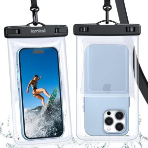 Sansh-Pochette Étanche Téléphone Flottante - [Conception Sans Couture 3d] Ipx8 Pochette Étanche Smartphone Avec Cordon, Sac Étanche Pour Iphone, Huawei, Samsung, Jusqu'à 8U201d - [Lot De 2] - Neuf