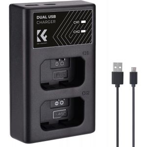 THEF-NP-FW50 Chargeur Rapide Double Slot, Batterie Compatible Double Interface USB et Type-C pour Sony A6000, A6500, A6300, A6400, A7, A7II, A7RII, A7SII, A7S Câble USB Chargeur de Batterie - Neuf