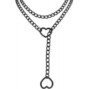 Kal-Collier En Y Femme Lariat Collier Gothique Punk Emo Y2k Choker Réglable O-Ring Collier Accessoire Pour Robe T-Shirt - Neuf