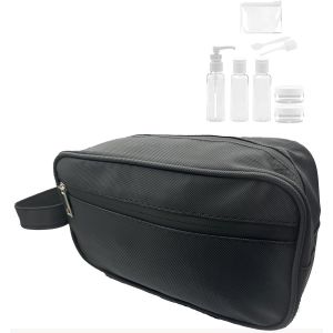 MAA-Trousse de voyage imperméable, sac de bain, homme, femme, fermeture éclair thermosoudée, sac de toilette, trousse de toilette, trousse de maquillage, pack avec bouteilles de voyage, kit voyage av - Neuf