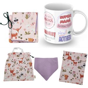 Yemaesre-Etkr - Cadeaux Pour Nouveau-Nés - Panier Bébé Nouveau-Né Avec Matelas À Langer, Bavoir, Sac À Couches Et Tasse - Panier Cadeau Pour Bébé - Cadeaux Pour Baby Shower Et Maman Première - Rose - Neuf