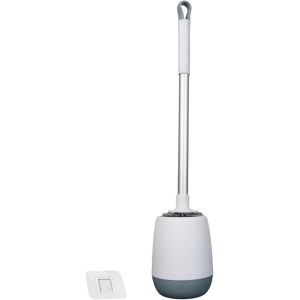 SEPT-ECOPLUS - Brosse WC en silicone blanc - Brosse flexible de 13 cm avec manche long 40 cm - Brosse WC moderne anti-goutte - Accessoire de salle de bain hygi&eacute;nique et facile &agrave; nettoyer (53 cm) - Neuf