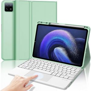 Coque Clavier Pour Xiaomi Pad 6/6 Pro 11 Pouces 2023, Azerty Clavier Rétro-Éclairé Bluetooth Sans Fil Amovible Magnétique Pour Tablette Xiaomi Pad 6/6 Pro 11"", Vert Foncé - Neuf