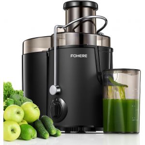 Centrifugeuse Extracteur De Jus &Agrave; 3 Vitesses, 400W Centrifugeuse Fruits Et Legumes Avec Bec Anti-Goutte, Grande Goulotte D'Alimentation 65Mm, Sans Bpa Pichet &Agrave; Jus Et Recette De Jus, Noir - Neuf