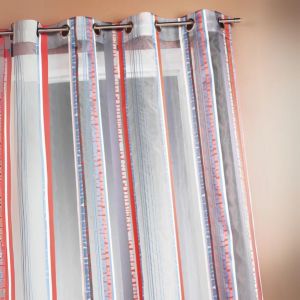 Voilage En Organza Jacquard &Agrave; Rayures Verticales Color&eacute;es - Neuf