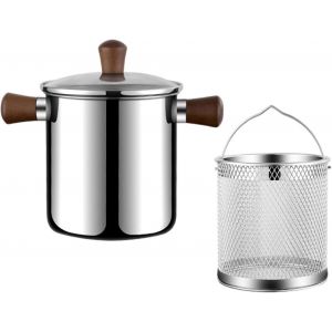 Petite Friteuse Mini Friteuse Petite Avec Poignée À Frire Pour Aliments Cuisses De Poulet Frites Pilons Viande Séchée, L - Neuf