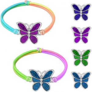 Eryi-Bracelets D'humeur Pour Enfants, Bracelet D'ambiance Change De Couleur Pour Fille Avec Pendentif Cheval, Bracelet De Cheval De Couleur Arc-En-Ciel, Pour Cadeau Anniversaire De Fête - Neuf