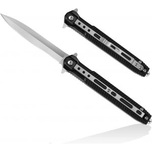 Couteau Pliant Multifonction 2 En 1 3cr13 Couteau De Poche En Acier Inoxydable Couteau Portable Couteau De Sauvetage Avec Brise-Verre Couteaux De Poche Pliant De Camping (Noir) - Neuf