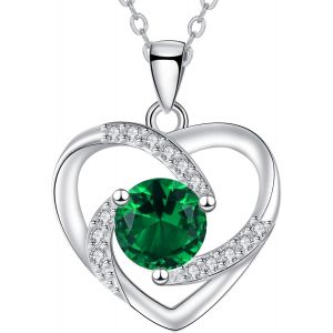 Kal-Lune Collier En Forme De Coeur Collier Pendentif Lune En Argent Sterling 925 Cadeau Bijoux Anniversaire Saint Valentin Pour Femme, Femmes, Maman, Filles - Neuf