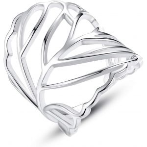 Kahfl-Bague Pour Femme En Argent Sterling Avec Feuille - Neuf