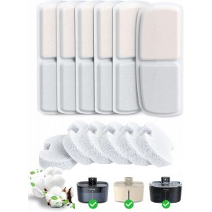 Pack De 6 Pour Recharge Cartouche Filtre Eau+ 6 &Eacute;ponge Pour Pompe &Agrave; Eau Pour Fontaine &Agrave; Eau Chat-Fn-W07 Cartouches Filtrantes - Neuf