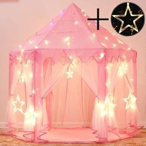 Tente De Jeu De Ch&acirc;teau De Princesse Magique Avec Lumi&egrave;res Led En Forme D'&eacute;toiles - Aventure Int&eacute;rieure Et Ext&eacute;rieure Pour Filles ! - Neuf
