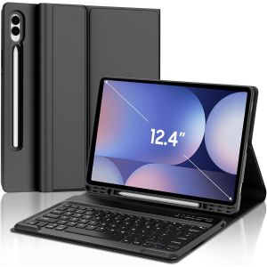 Samsung Galaxy Tab S10 Plus/S9 FE Plus /S9 Plus 12.4'' Clavier, Coque AZERTY Clavier Magn&eacute;tique BT D&eacute;tachable pour Samsung Galaxy Tab S10+/S9 FE+/S9+ 12,4', Noir - Neuf