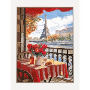 Kit Point De Croix Compt&eacute; Aine "Paris Ensoleill&eacute;" 30x40 Cm - Neuf