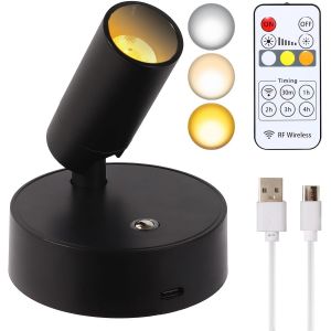 Subzonal-Spot Led Rechargeable Par Usb Avec T&eacute;l&eacute;commande,3temp&eacute;ratures De Couleur,&Agrave; Intensit&eacute; Variable,Sans Fil,Avec Fonction De Minuterie Pour Art, Plantes, Portraits,1 Pi&egrave;ce Classe &Eacute;nerg&eacute;tique A+++ - Neuf
