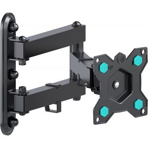 MEVRONISSHOP-Support Mural TV, &Eacute;cran PC pour 10-35 Pouces Poids de 20 kg, Bras TV Mural Articul&eacute; VESA 75x75&100x100, Accroche Television Murale, Support Mural TV Orientable et Inclinable Pivotant Noi - Neuf