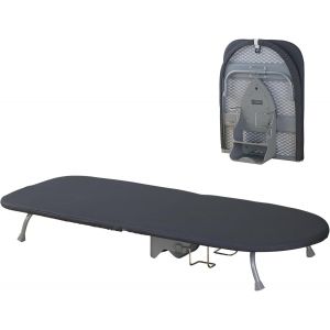 MEVRONISSHOP-Mini Table a Repasser Pliable, Mini Planche a Repasser Pliable, Petite Planche &agrave; Repasser Pliable de Table, avec Support en Fer, avec Couverture de Planche &agrave; Repasser Noir, 89 cm x 33 cm - Neuf