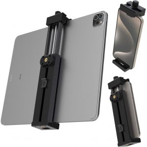 KALANKA-Adaptateur de tr&eacute;pied pour iPad et t&eacute;l&eacute;phone - Fixation de tablette &agrave; t&ecirc;te sph&eacute;rique 360&deg; avec trous de vis 1/4"", compatible avec la plupart des tailles de t&eacute;l&eacute;phones et de tablettes (noir) - Neuf