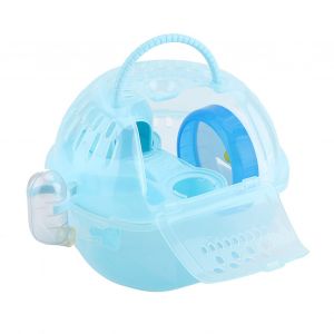 Hjlian Cage A Hamster Portable En Plastique Transparent, Maison Pour Souris, Accessoires Entierement Equipes (Bleu) - Neuf