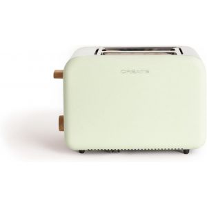 /TOAST RETRO XL/Grille-pain Vert / 6 niveaux de puissance, tiroir ramasse-miettes, thermostat, d&eacute;cong&eacute;lation, r&eacute;chauffage, 2 fentes pour tranches larges, 1500W - Neuf