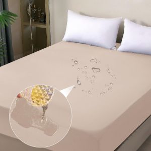 TZF-Protège-matelas imperméable, 140 x 200 cm, housse de matelas imperméable et respirante, protection contre l'humidité, pour toutes les saisons, kaki - Neuf
