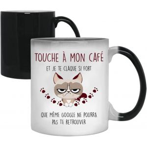 Eryi-Cadeau Collègue De Travail |Touche À Mon Café Et Je Te Claque | Mug Cadeau Collègue De Travail | Idée Cadeau Mug Humour Pour Collègue (Magique) - Neuf