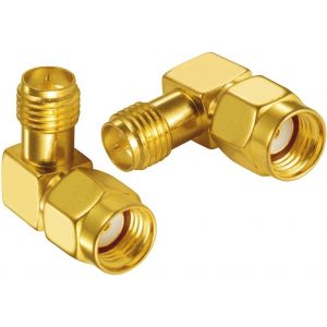 Wifi Antenne Adaptateur Rp-Sma Mâle À Femelle Adaptateur Droite Angle 90 Degrés Pour Routeur Pci Carte Sans Fil Wlan Réseau 2 Pièces - Neuf