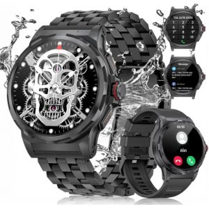 Montre Connect&eacute;e Homme,1.43"" AMOLED Militaire Smartwatch Homme avec Appel Bluetooth,5ATM &Eacute;tanche,120+ Modes Sportifs,Sommeil/Fr&eacute;quence Cardiaque/Podom&egrave;tre Montre Intelligente Android iOS - Neuf