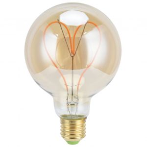 Hjlian Ampoule Led G95 E27 4 W 220 V A Filament En Forme De Cour Pour Chambre A Coucher, Cafe, Lumiere Chaude, Doree - Neuf