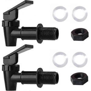 Robinet D'eau En Plastique Sans Bpa,Robinet D'eau De Remplacement Pour Seau D'eau Domestique,Systèmes De Filtration De Refroidisseur D'eau (2 Noirs) - Neuf