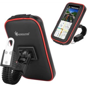 Support Téléphone Étanche, Universelle Waterproof Motocycle/Les Voitures Électriques/Scooter Rétroviseur Téléphone Support Avec 360° Rotation Pour Iphone, Samsung Galaxy (Xl, Rouge) - Neuf