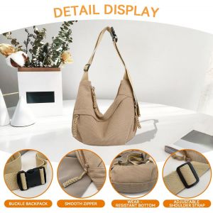 TIANYI-Sac Banane Femme Velours Côtelé, Sac à Demi-Lune en Velours Côtelé, Sacs à Croissant Bandoulière Ajustables, Crescent Sac à Bandoulière Casual Porté éPaule Besace - Neuf