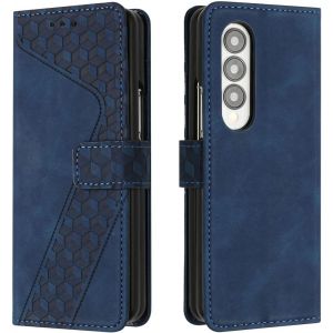 SJZG-Coque Pour Samsung Galaxy Z Fold 3, Etui Protection Housse Premium En Cuir Pu Portefeuille &Eacute;tui T&eacute;l&eacute;phone [Fermoir Magn&eacute;tique] [Fentes Pour Cartes] Flip Case Pour Samsung Galaxy Z Fold 3&iquest;Bleu - Neuf