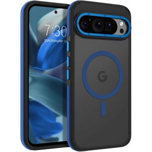 LORANKA-Coque magn&eacute;tique pour Google Pixel 9/9 Pro, protection de qualit&eacute; militaire am&eacute;lior&eacute;e de 4,3 m, compatible avec MagSafe, fine, translucide, mate et r&eacute;sistante aux chocs avec bandes lat&eacute;rales - Neuf
