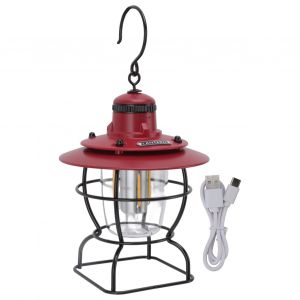 Lampe De Camping A Led, Lanterne, Lampe De Tente, Projecteur Multifonction, Portable, Style Retro, Avec Batterie Rechargeable, Rouge Et Noir - Neuf