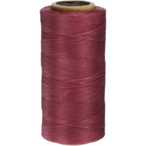 Chenquansarl-Fil Ciré Plat 150d - 0,8 Mm - 220 M De Fil En Polyester Ciré Pour Couture Du Cuir, Couture, Reliure De Livres, Loisirs Créatifs - Rouge Foncé - Neuf