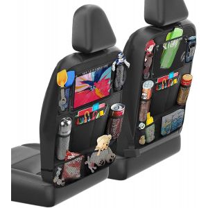 Organisateur Voiture Enfant Protege Dossier Voiture De Voiture - En Tissu Oxford - Imperm&eacute;able Tablette Voiture Siege Arriere 2 Pcs Protege Siege Voiture Enfant Organisateur De Voiture Noir - Neuf