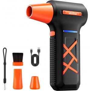 JEXNOVASHOP-Souffleur Air Comprim&eacute;: 250000 TR/Min Pulv&eacute;risation d&iquest;Air Comprim&eacute; avec 270 Minutes d'autonomie Ultra-Longue, 3 Vitesses Souffleur Puissant pour PC Duster, Nettoyage PC, Maison, Voiture - Neuf